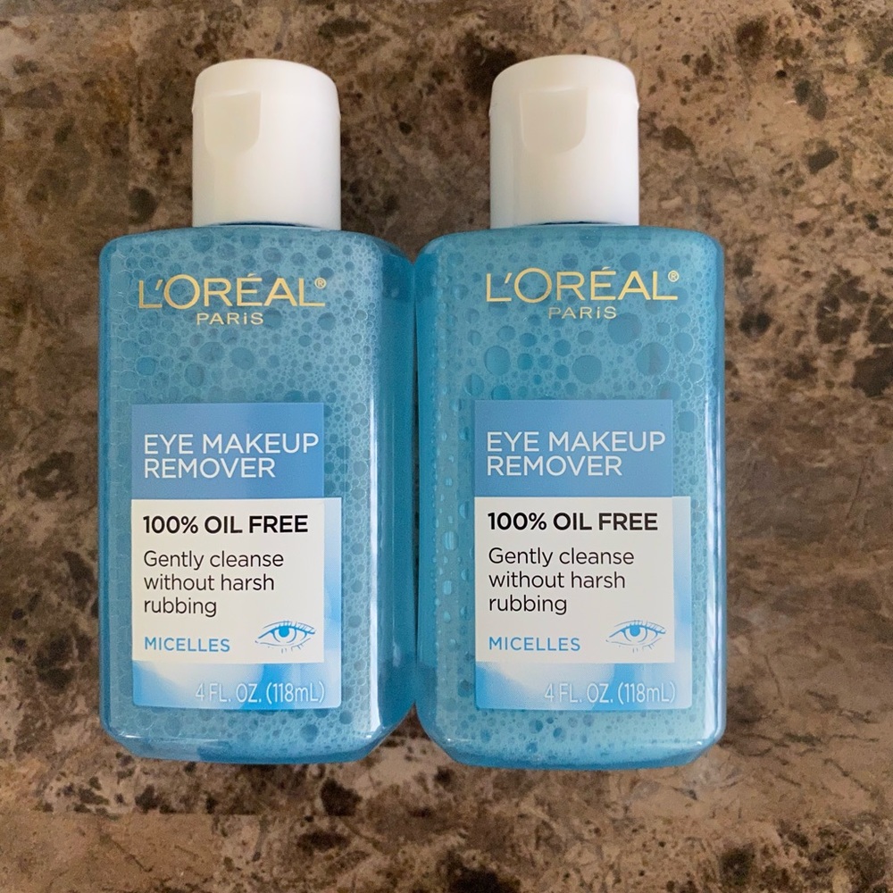 Loreal Paris Eye Makeup Remover 4 oz Set of 2 Oil Free Beauty Eyes Skincare New